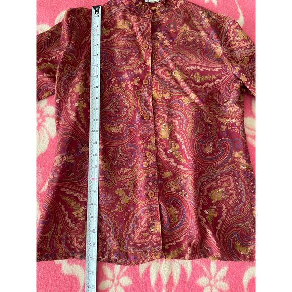 vintage Fashionaire red paisley skirt set size 8 - 10 union made in USA - Picture 7 of 11